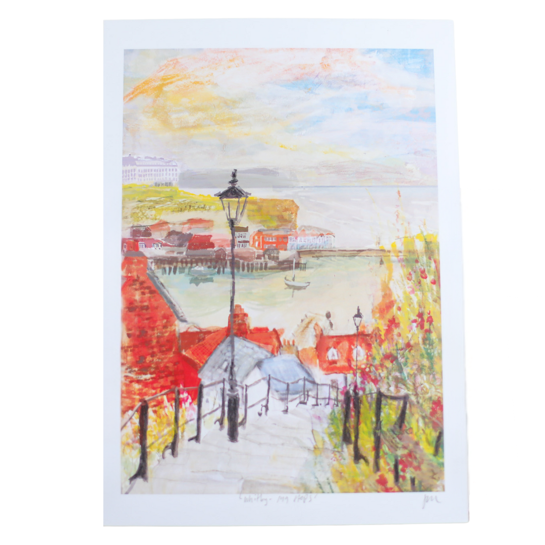 Whitby's 199 Steps Art Print | By Jenny Hall