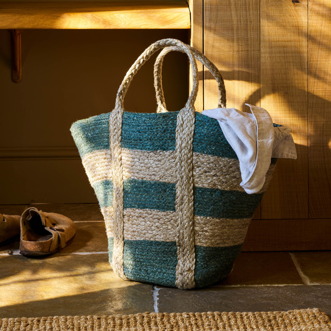 Jute Market Bag Rosemary Stripe