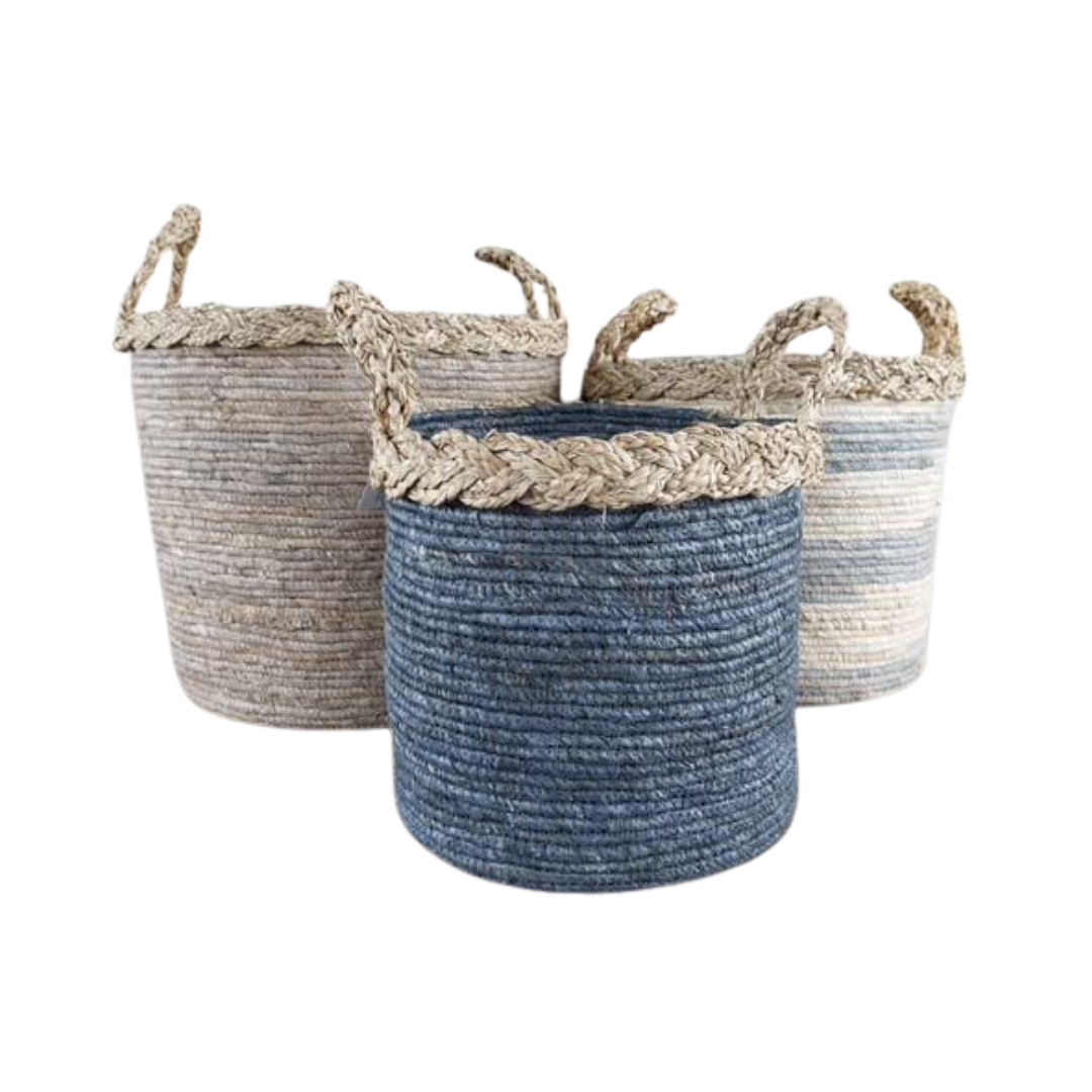 Coastal Colours Woven Baskets | 3 sizes