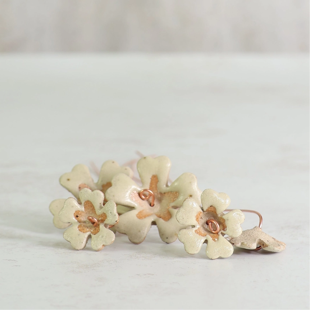 Handmade Ceramic Yellow Primrose Flower Stems | Small or Reg