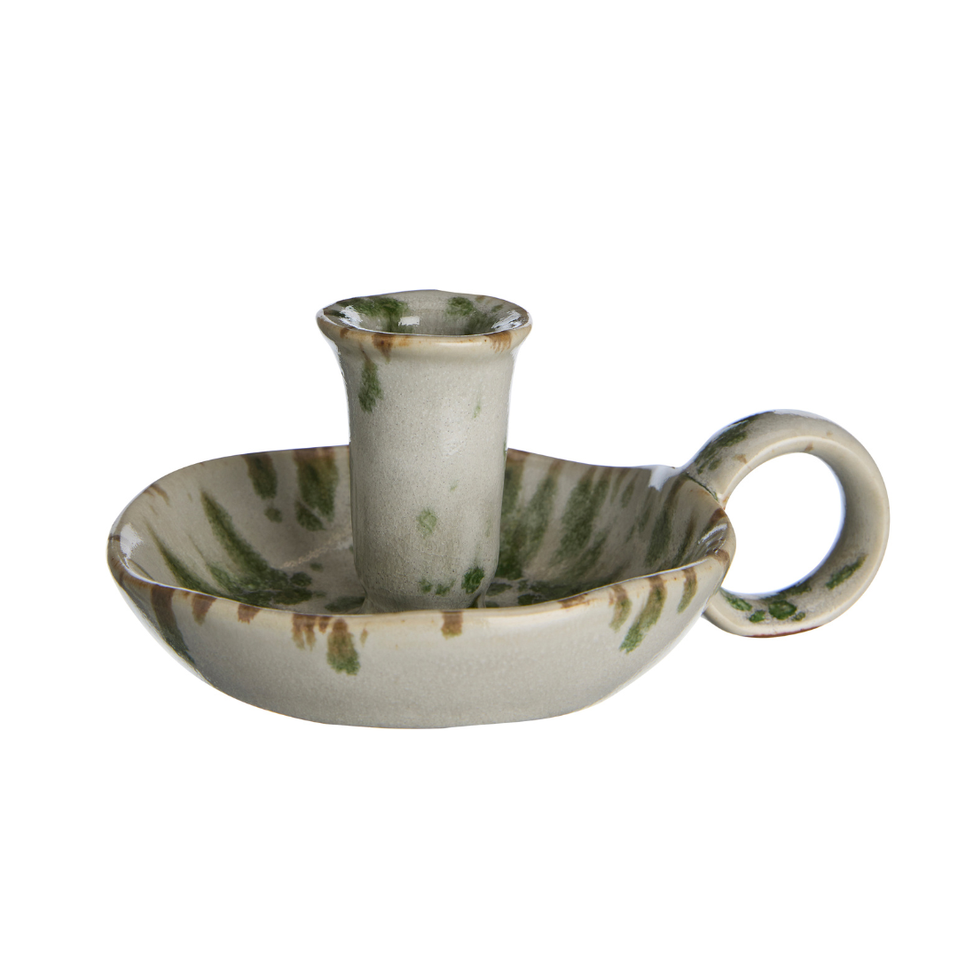 Green Mottled Amanda Candle Holder