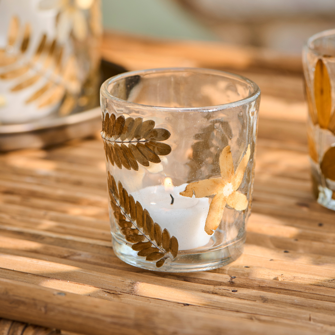 Autumn Flowers Tealight Holder