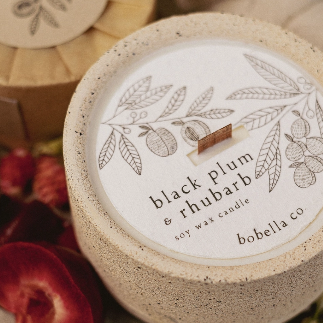 Black Plum & Rhubarb Soy Wax Candle