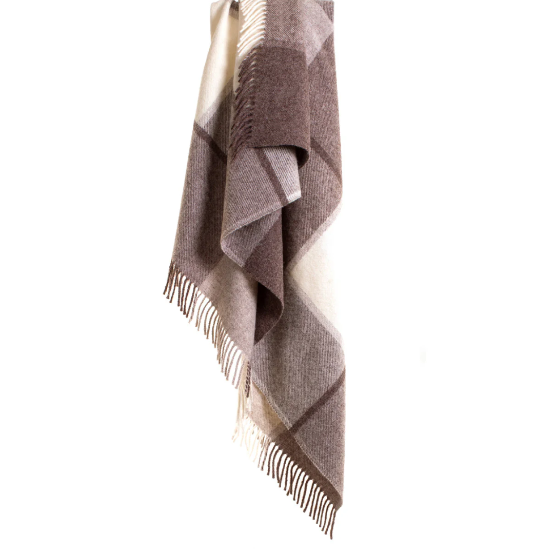 Block Check Throw | Hazelnut & Cream