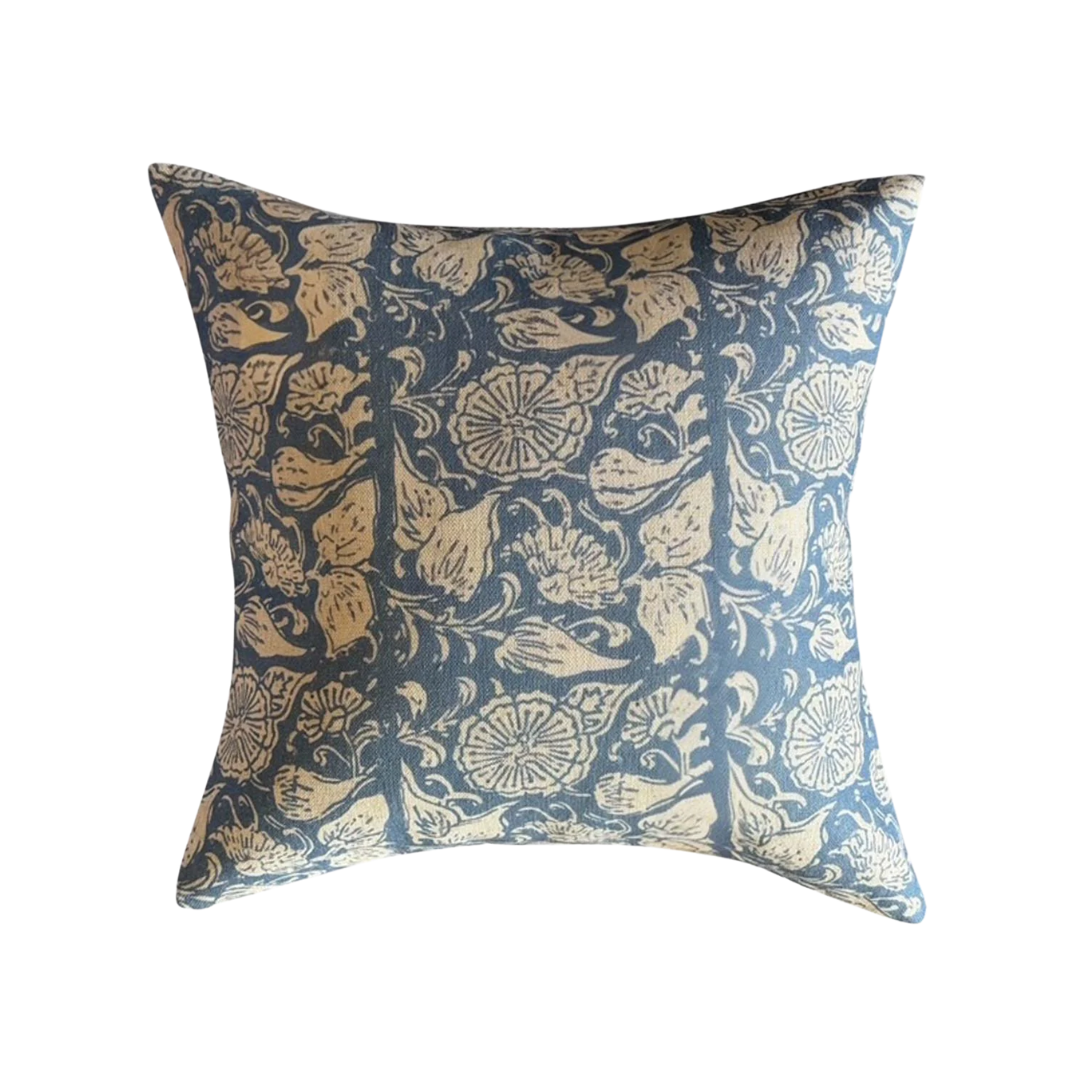 Ink Garden Blue Cushion