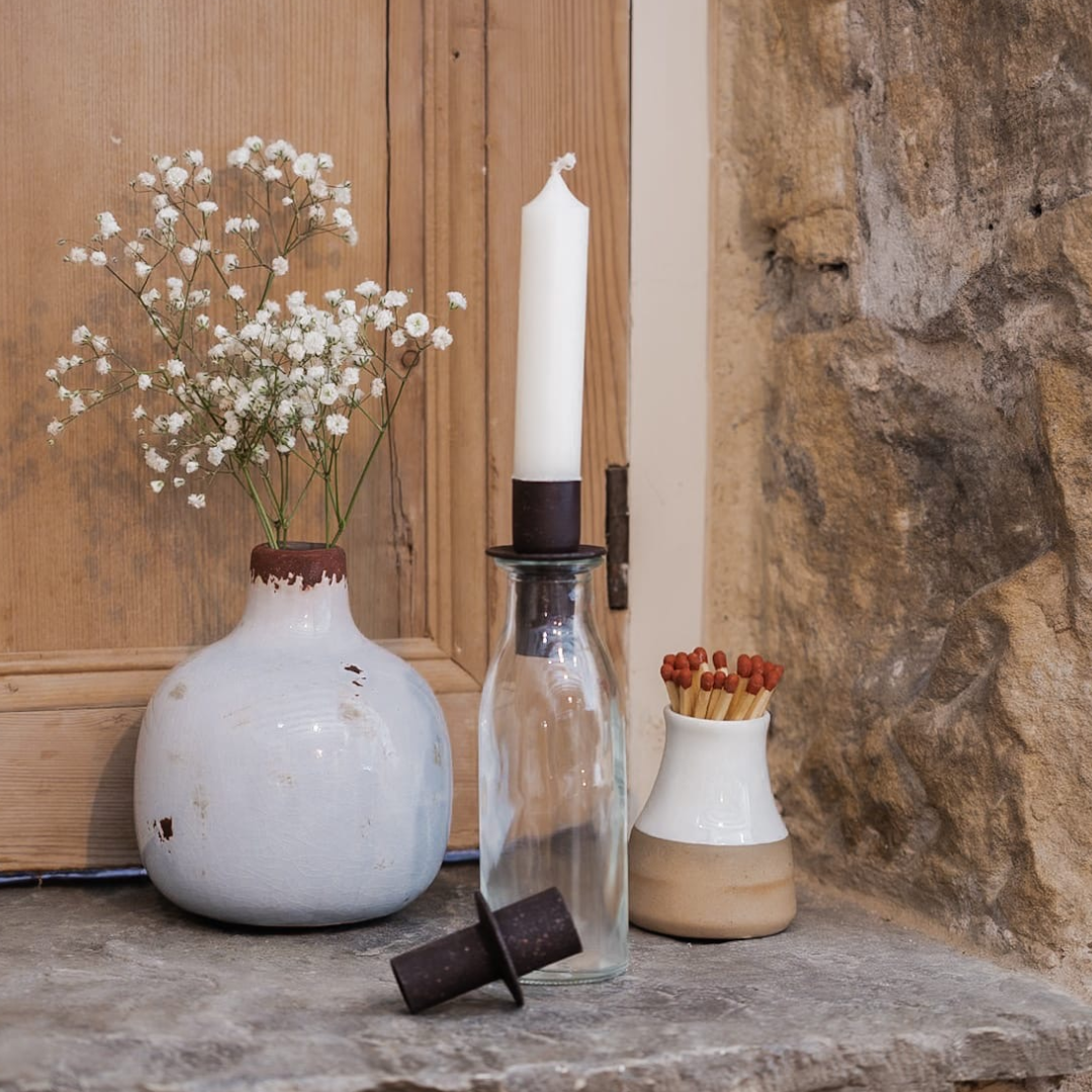 Rust Candle Holder For Bottles