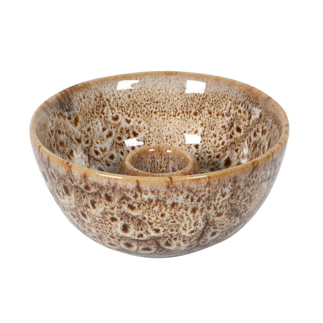 Brown Speckled Candle Holder