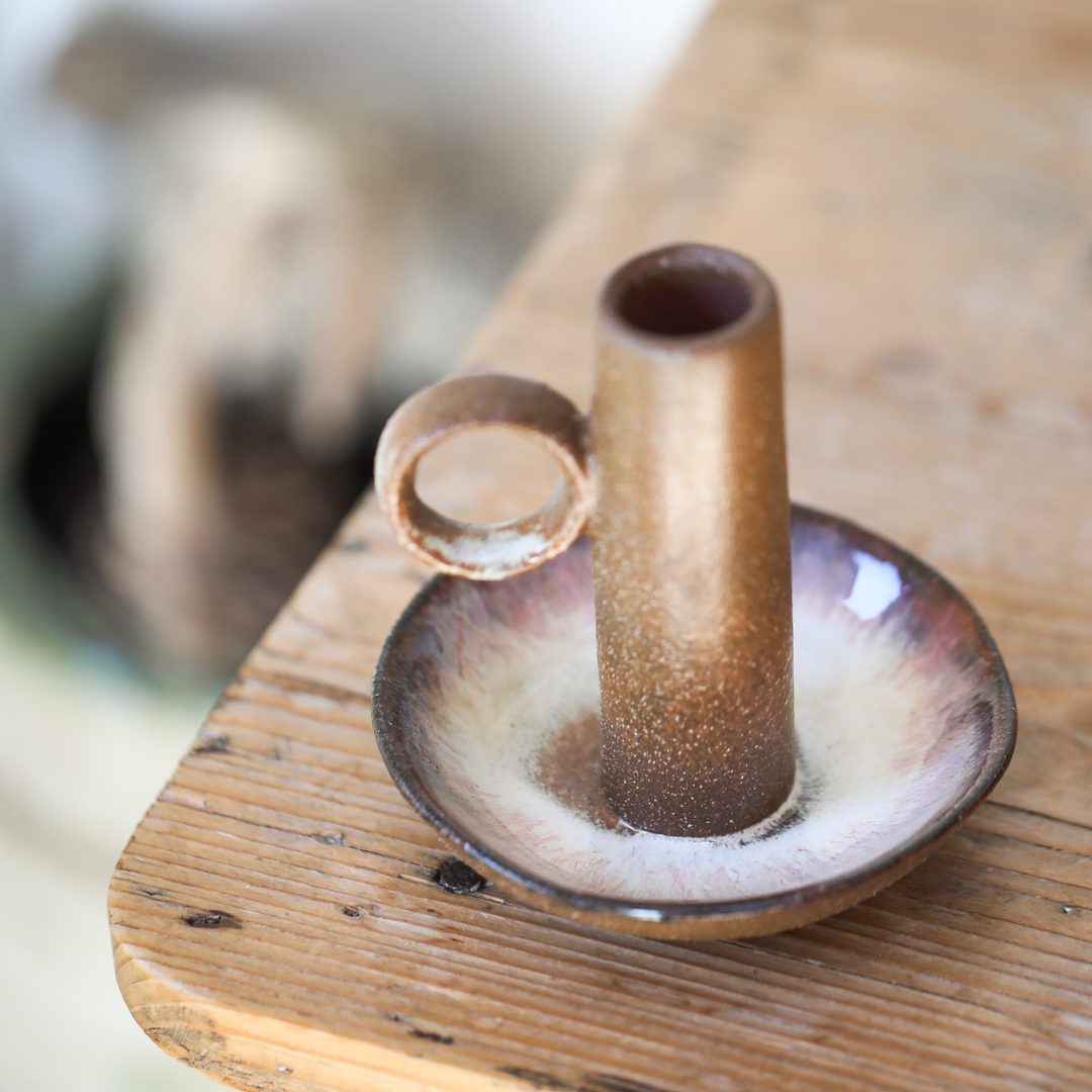 Rustic Brown Ombre Candle Holder