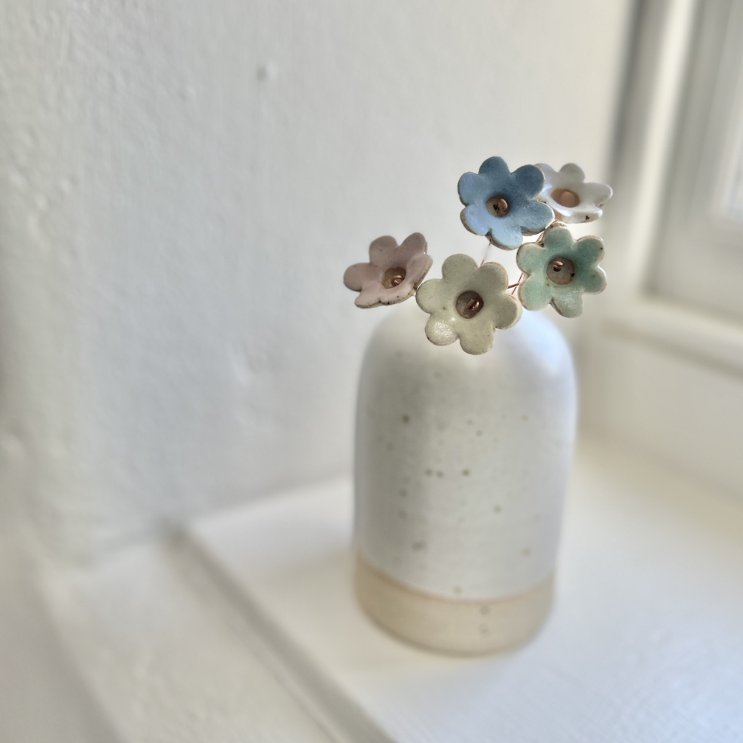 Ceramic Flower Bud Stems | Five Pastel Colours