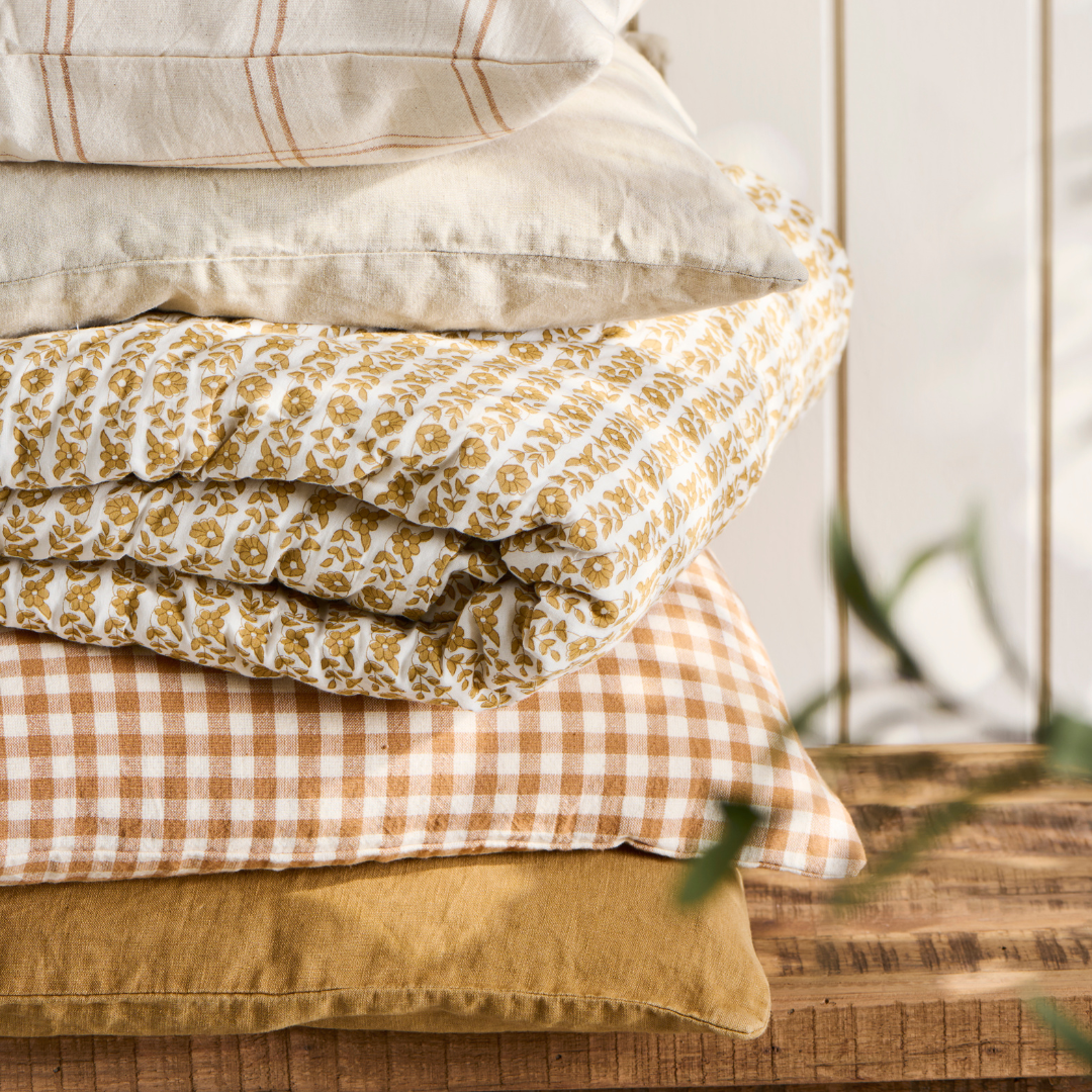 Mustard Yellow Floral Quilt Celina