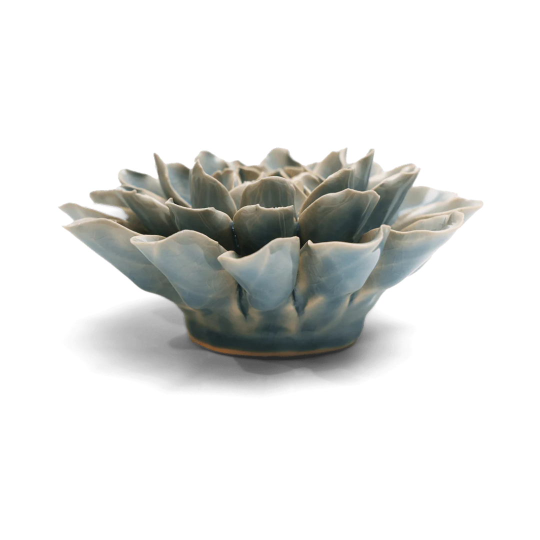 Ceramic Dinner Plate Dahlia | Light Teal