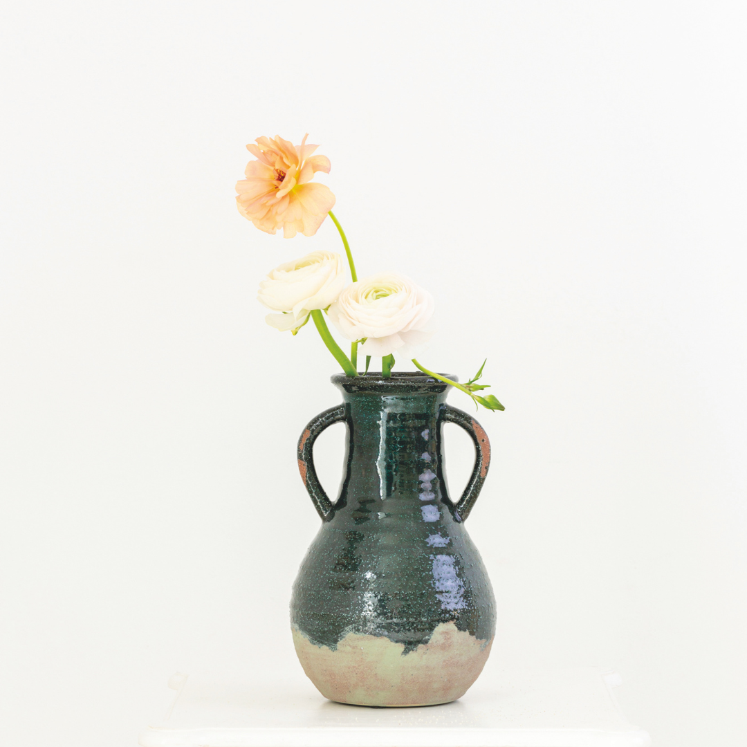 Dipped Stone Vase Seaweed Green | Tall