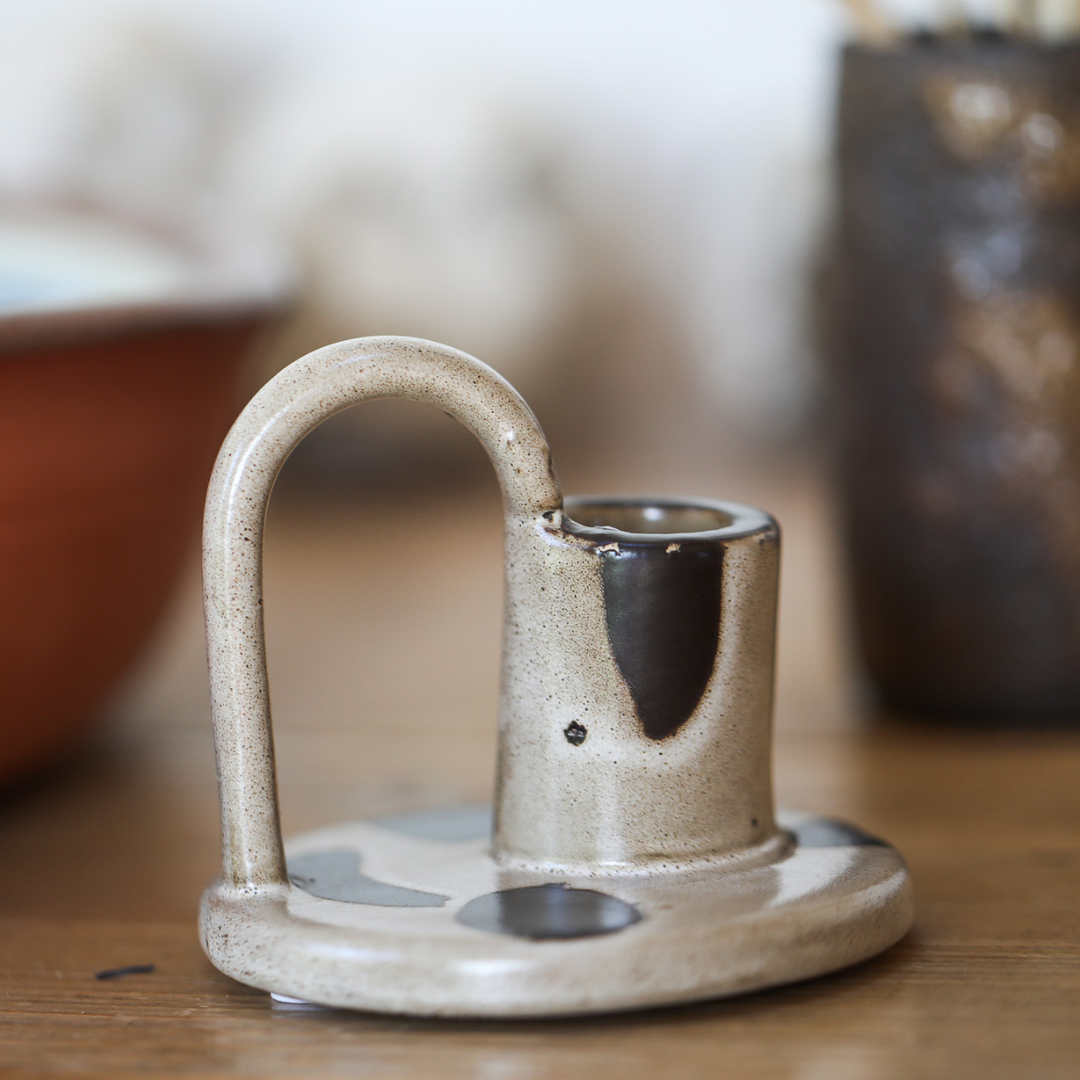 Eden Candle Holder Brown Melange