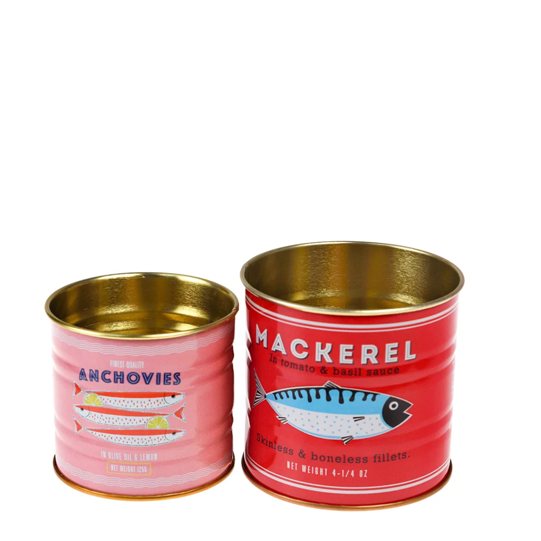Vintage Style Mini Storage Tins | Anchovies & Mackerel