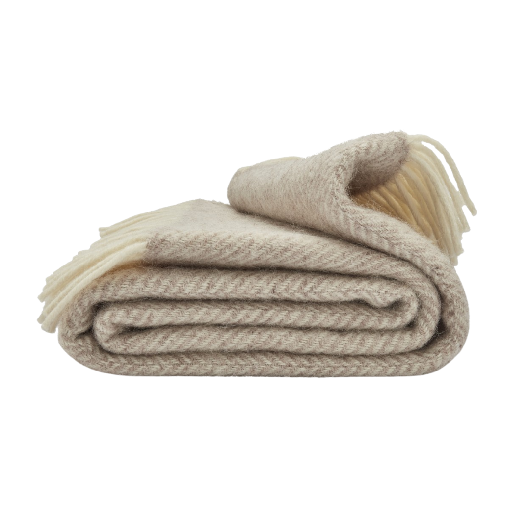 Herringbone Pure New Wool Throw | Hazel