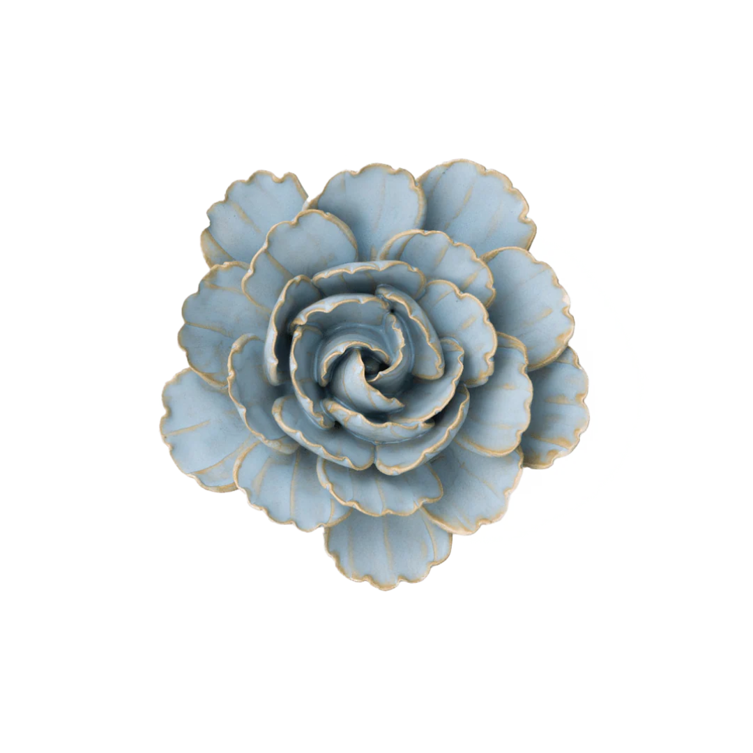 Ceramic Peony Flower | Bright Sky Blue
