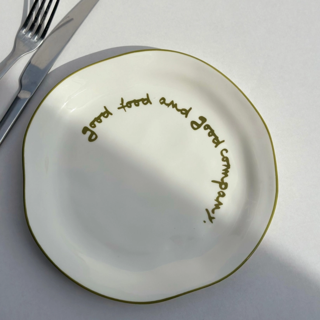 'Good Food and Good Company' Ceramic Plate