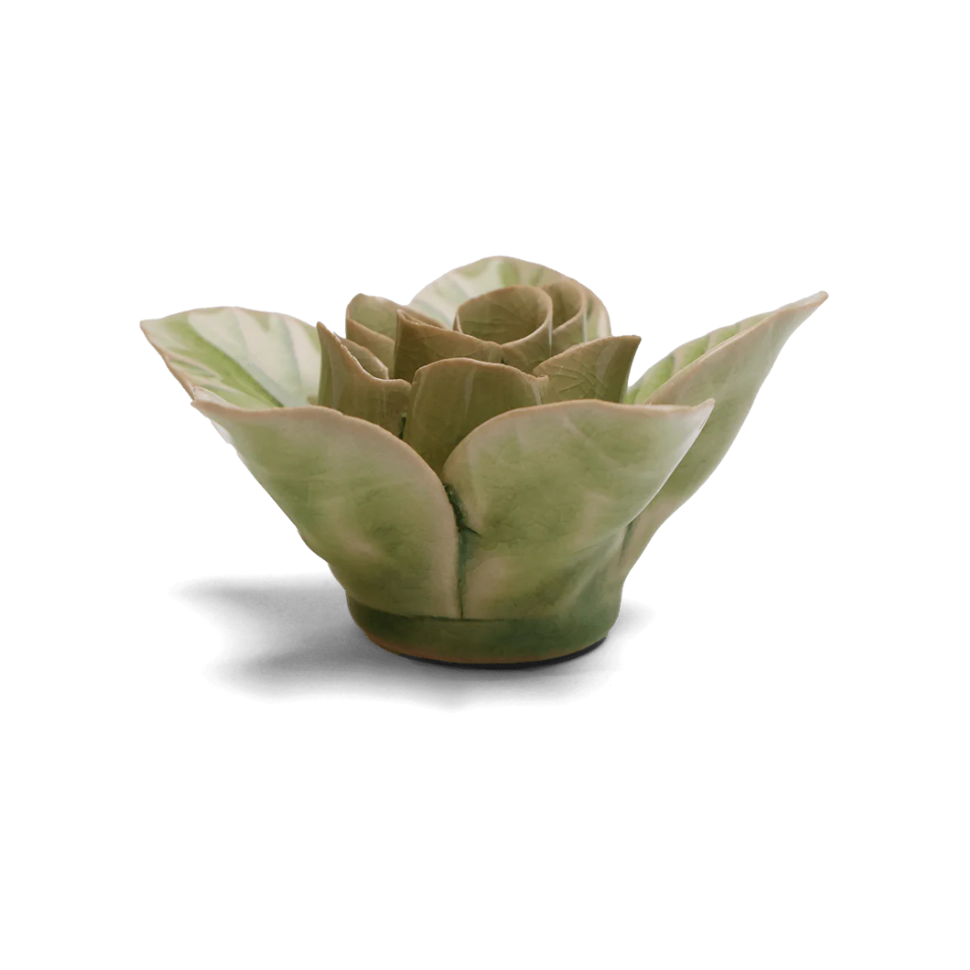 Ceramic Lotus Flower | Moss Green