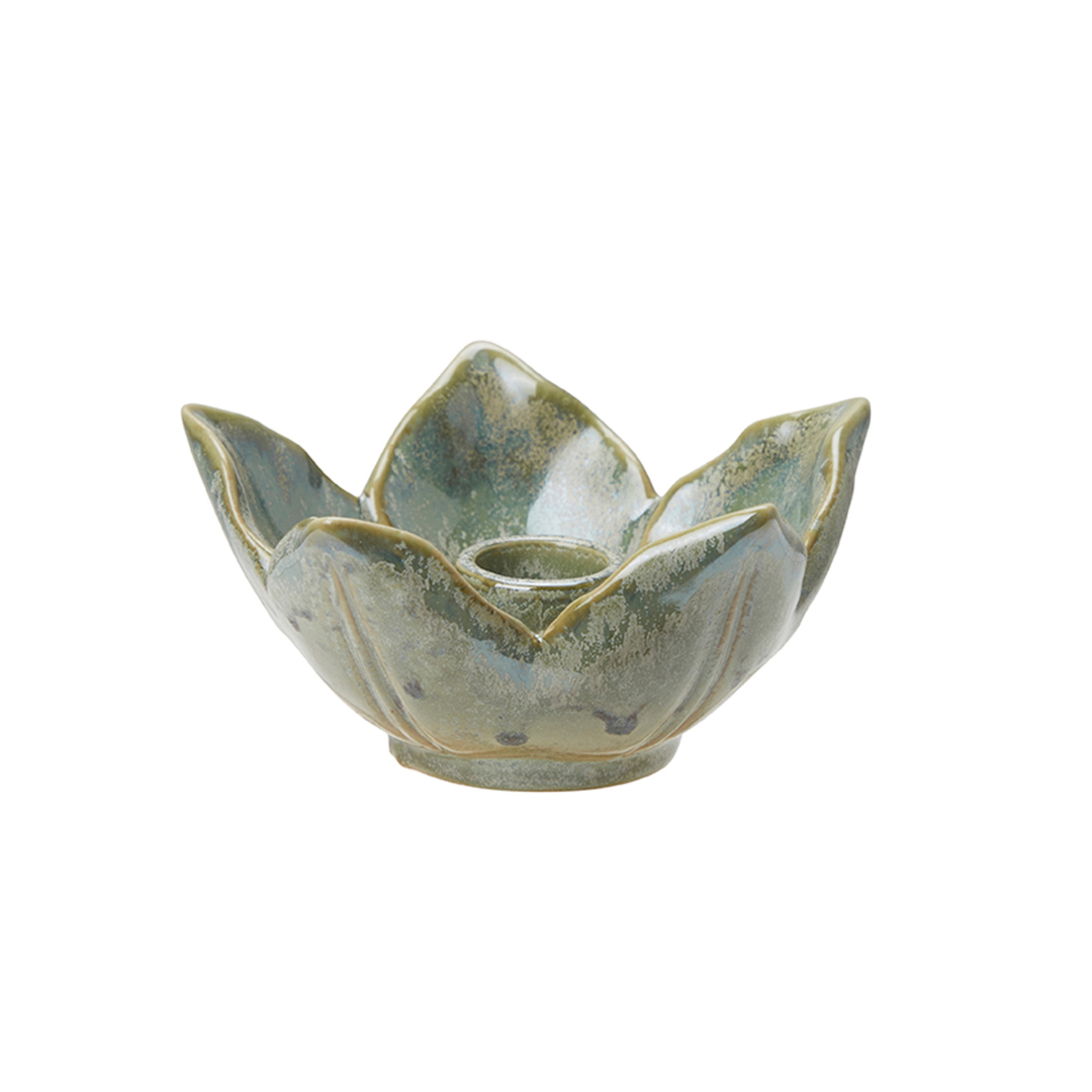 Helle Flower Candleholder | Green