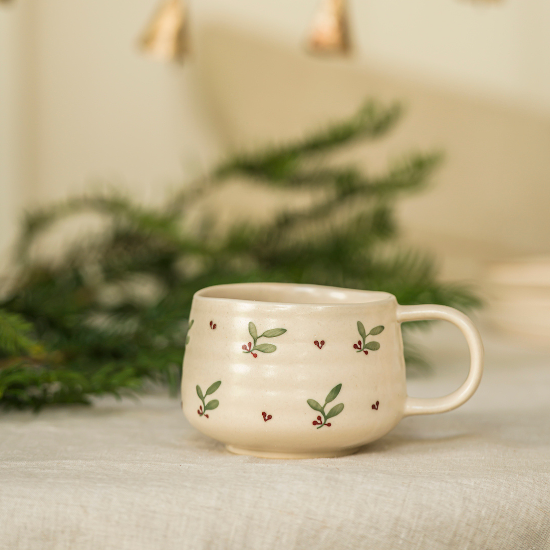 Hand Painted Holly Mug