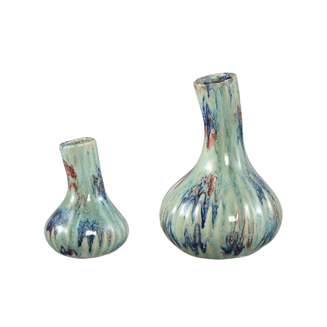 Jaclyne Green Garlic Shape Vase | 2 Sizes