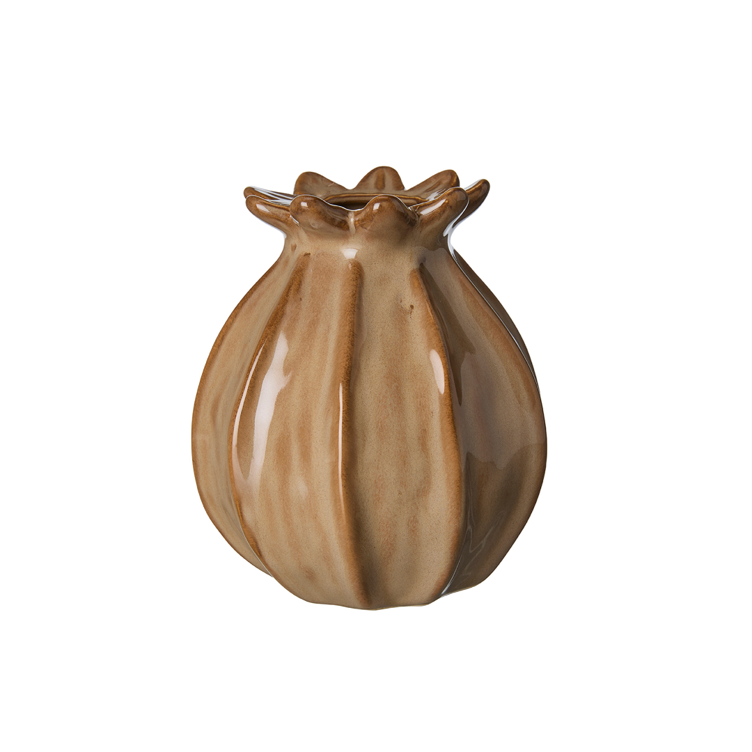 Lillian Poppy Seed Head Vase | Malt Brown | Large