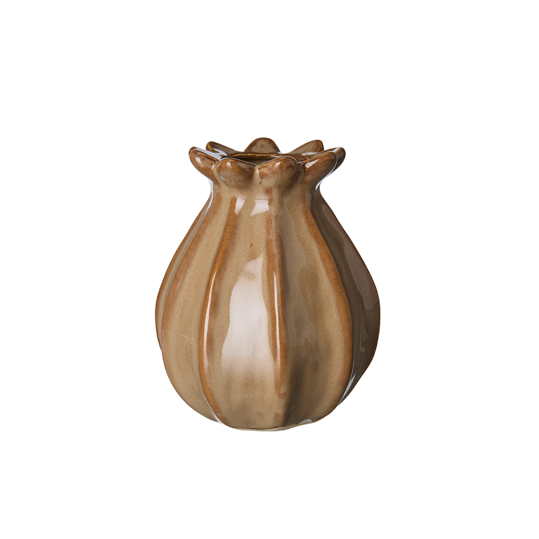 Lillian Poppy Seed Head Vase | Malt Brown | Small