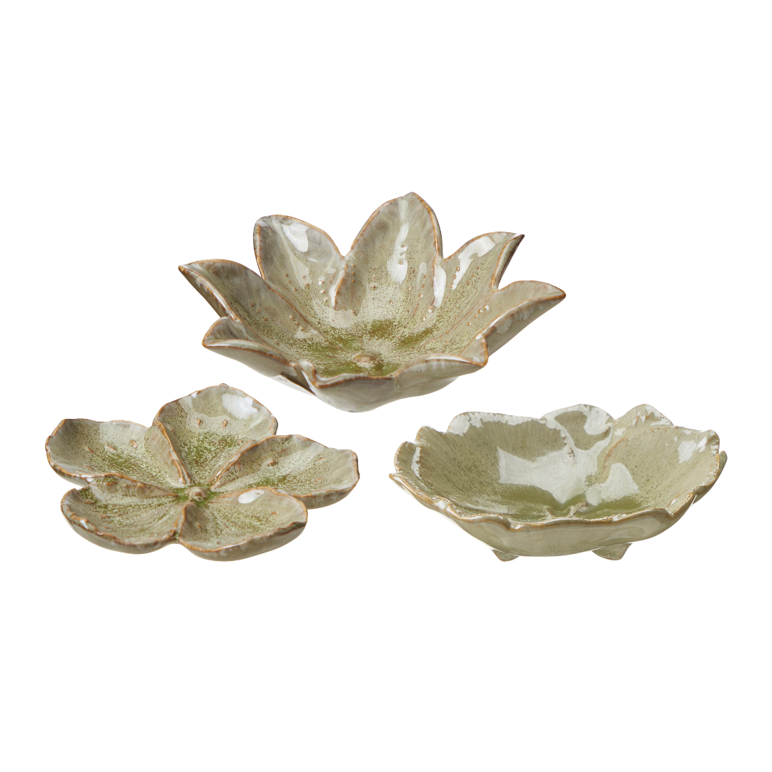 Liya Flower Saucers Green | 3 styles