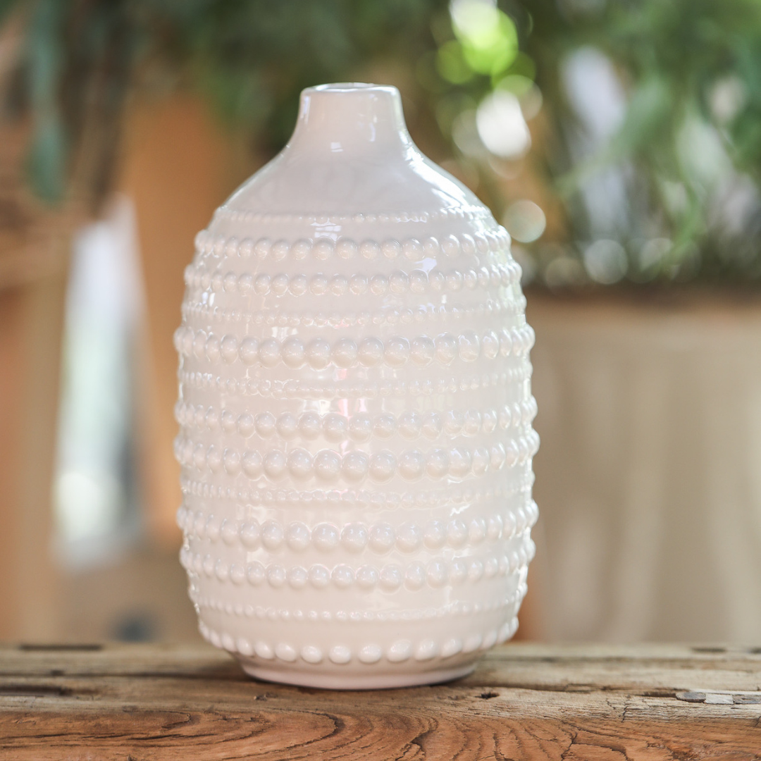 Ceramic Bobble Vase White | Small, Med or Large