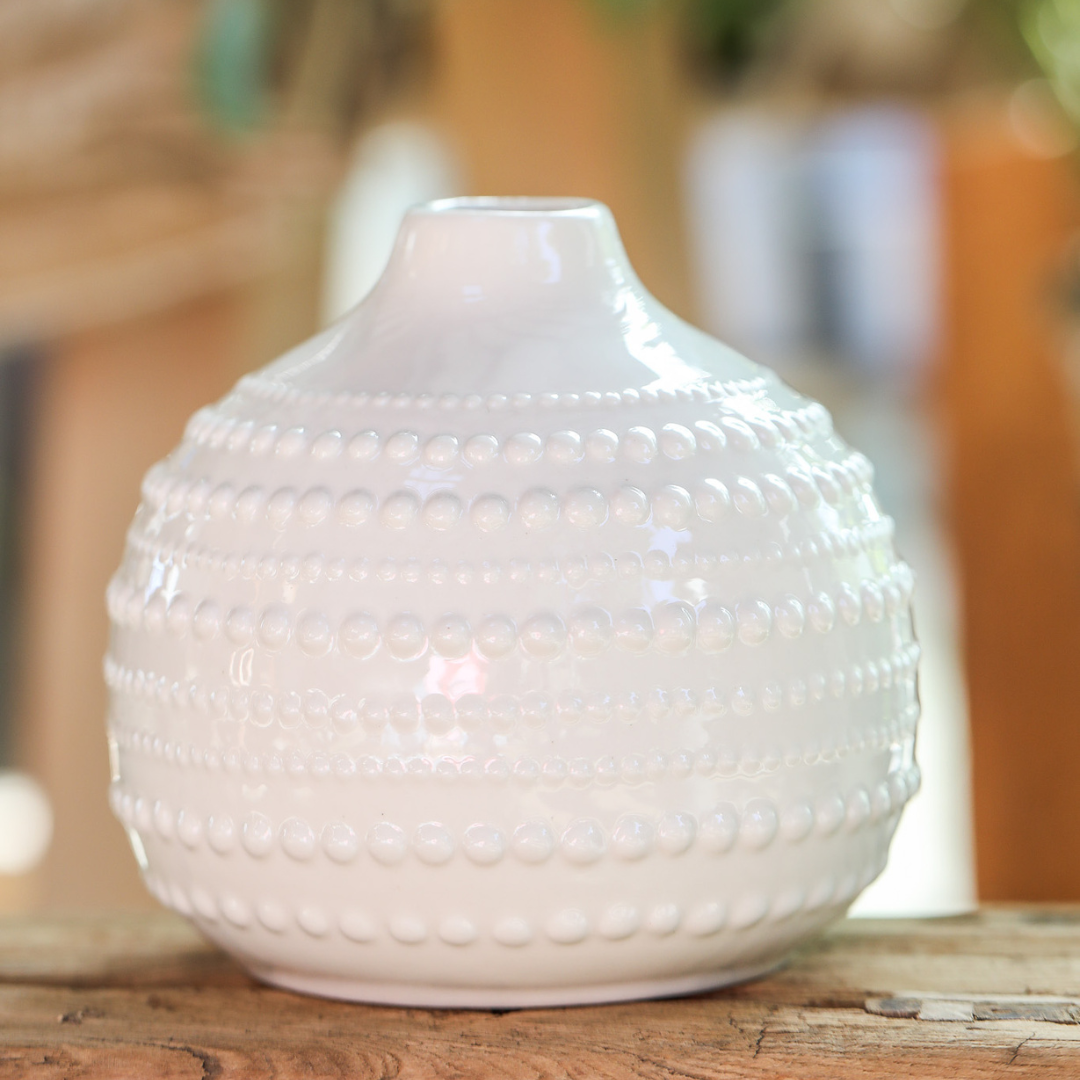 Ceramic Bobble Vase White | Small, Med or Large