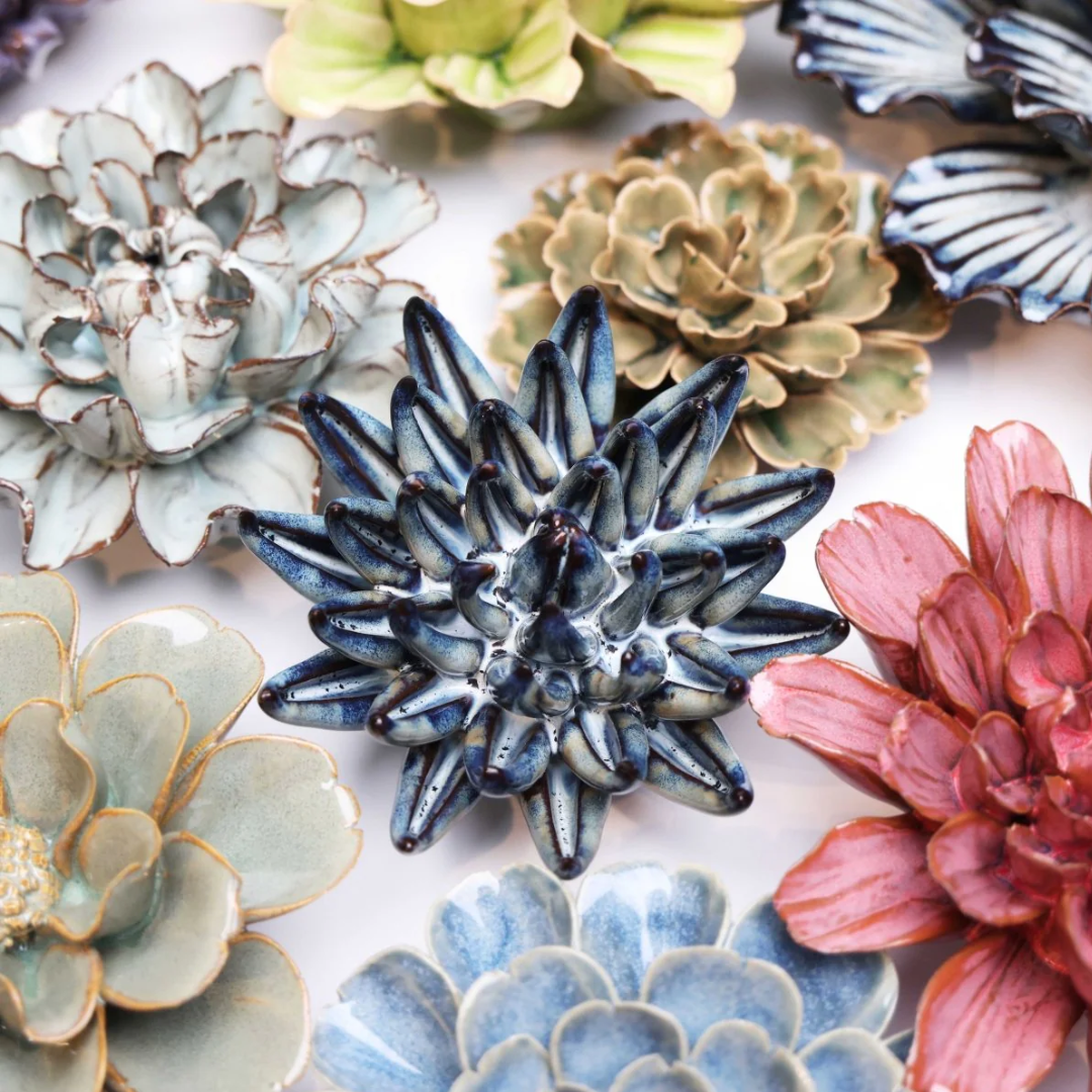 Ceramic Cactus Flower | Midnight Blue