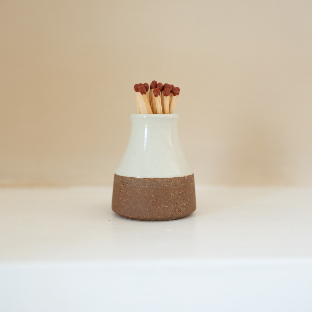 Milk Bottle Match Striker Pot | Cream