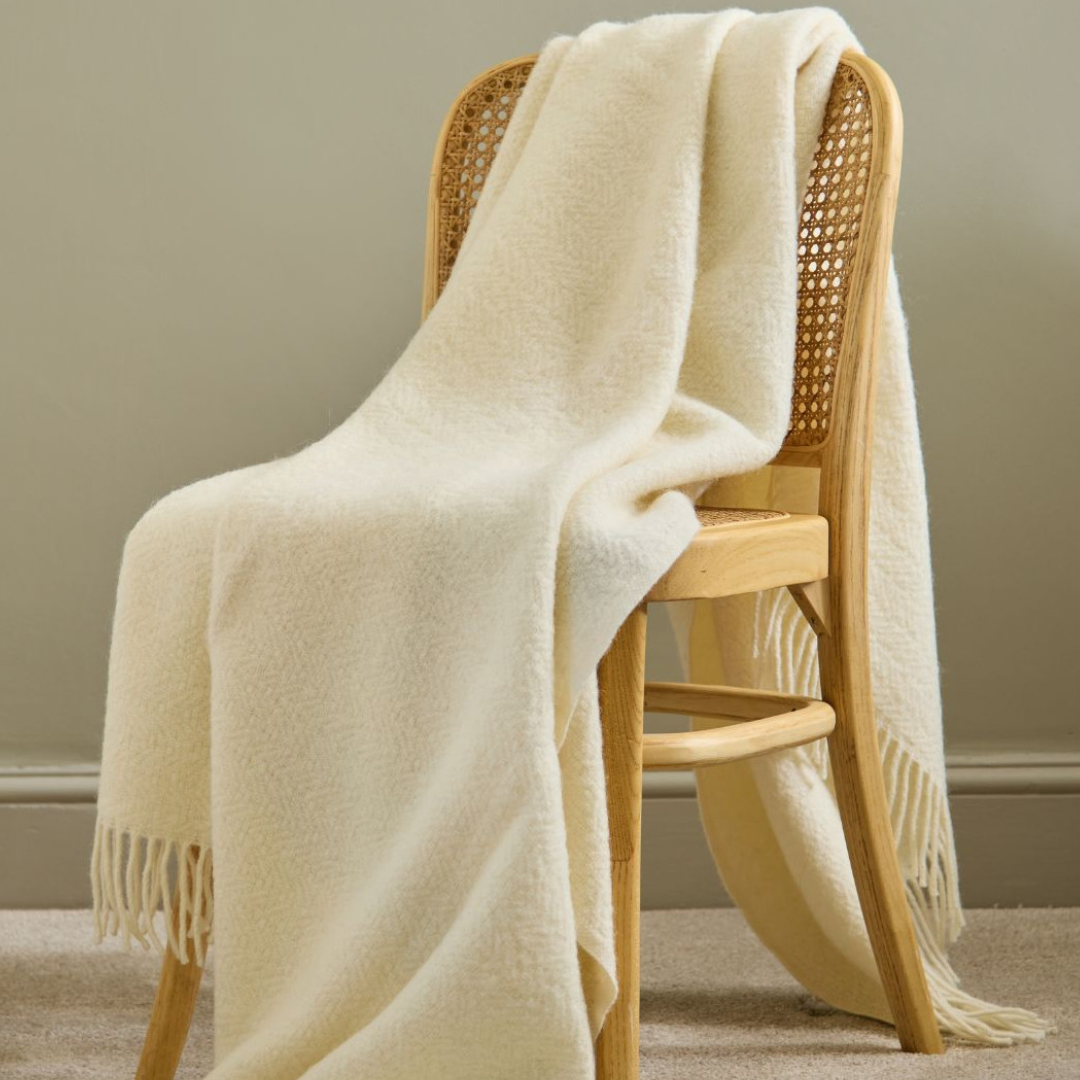 Moorland Cream Pure New Wool Throw