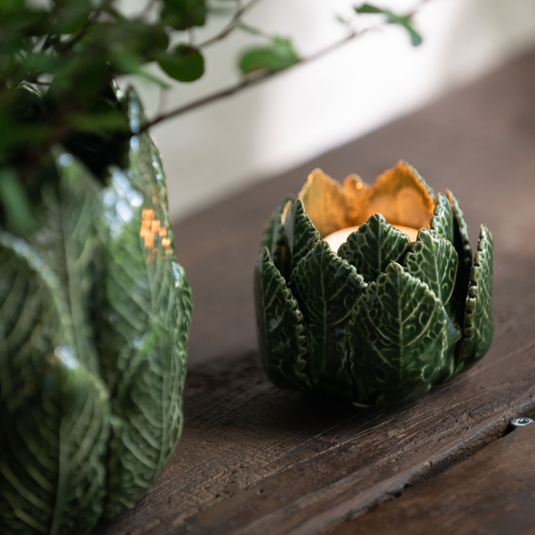 Green Leaf Tealight Holder
