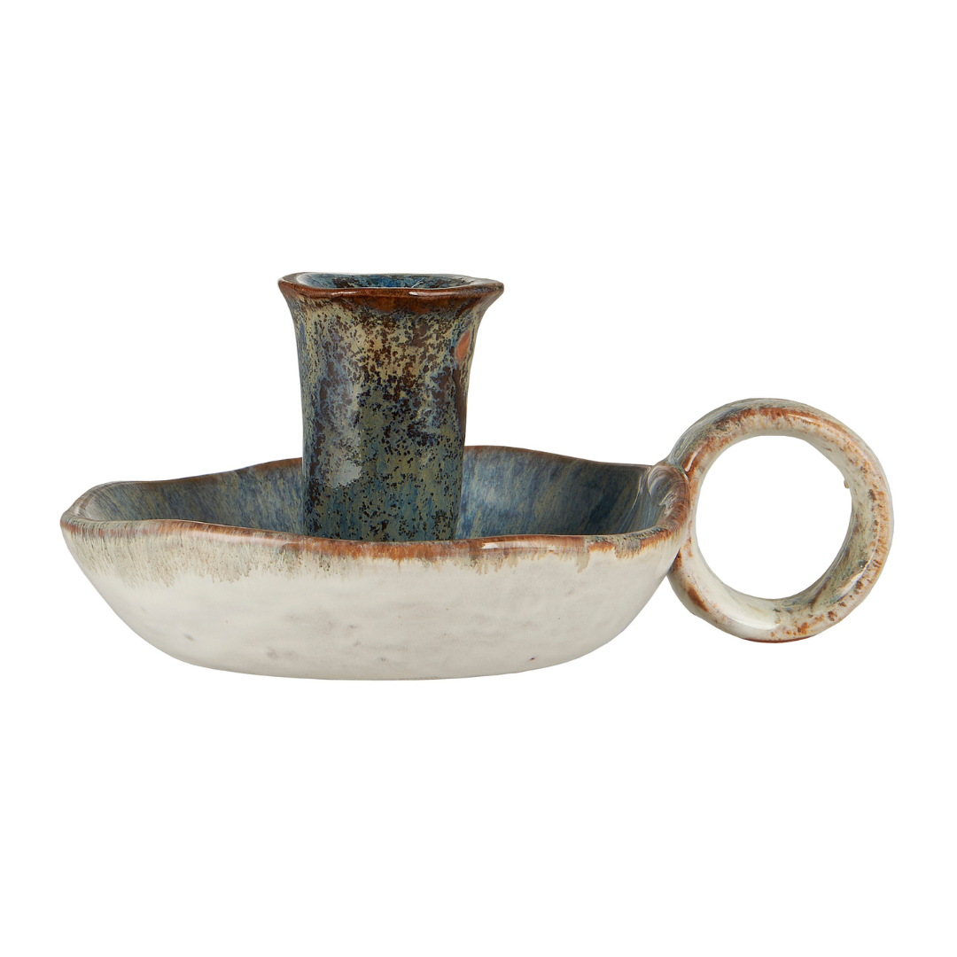 Ceramic Candle Holder Ocean Blue