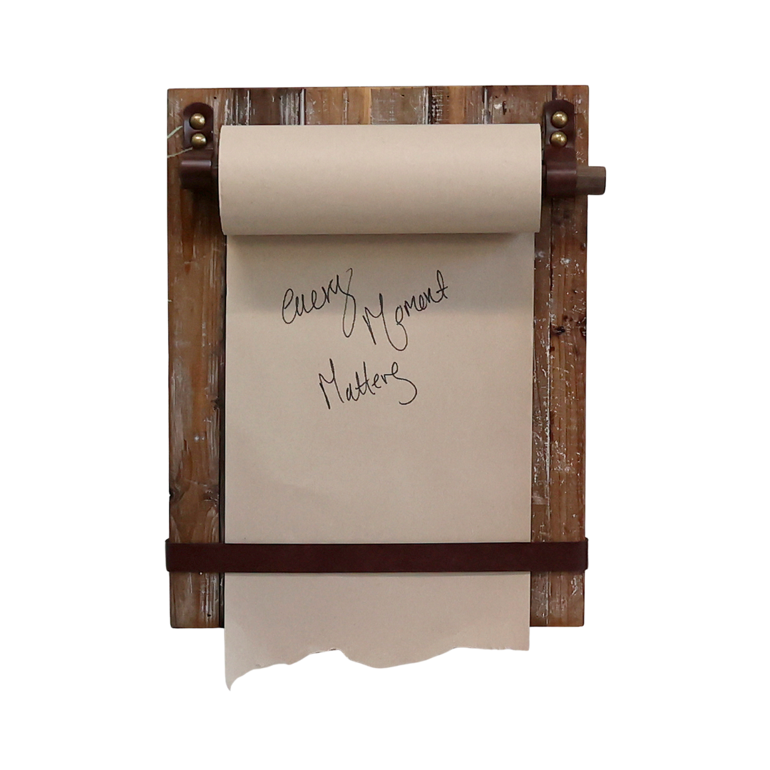 Recycled Wood Note Board with Paper Roll