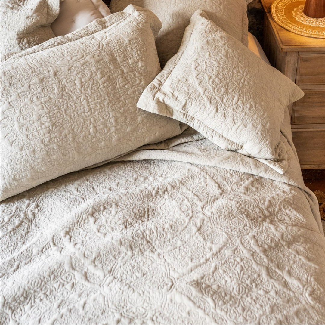 Stonewash Cotton Bedspread | Parchment