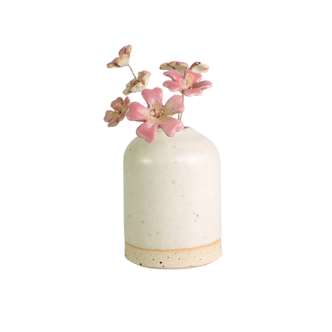 Handmade Ceramic Pink Primrose Flower Stems | Small or Reg
