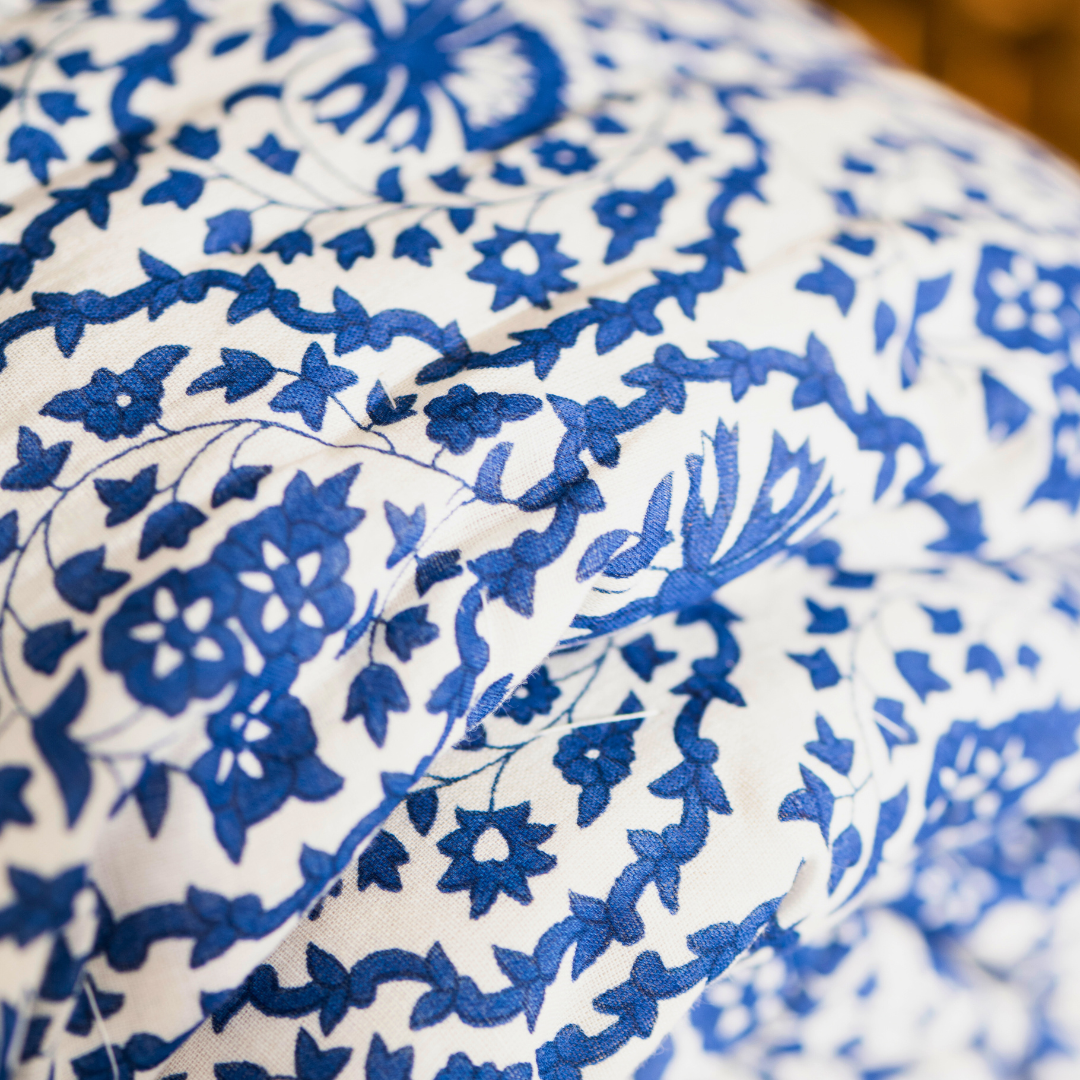 Blue & White Floral Quilt Clara