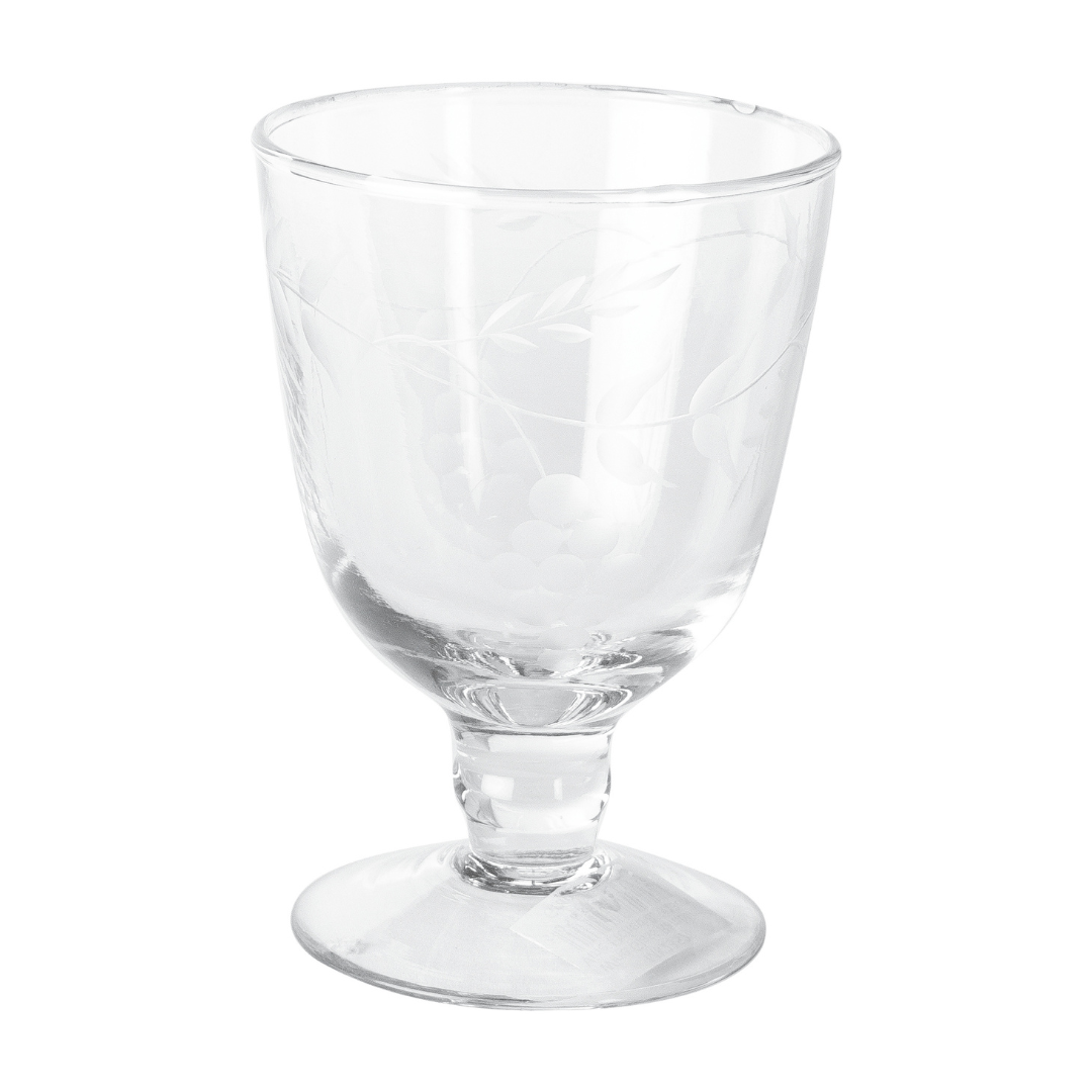 Rambling Vine Etched Wine Glass