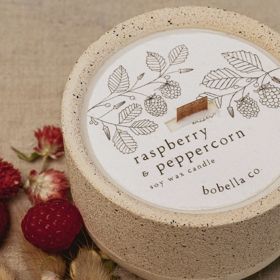Raspberry and Peppercorn Soy Wax Candle