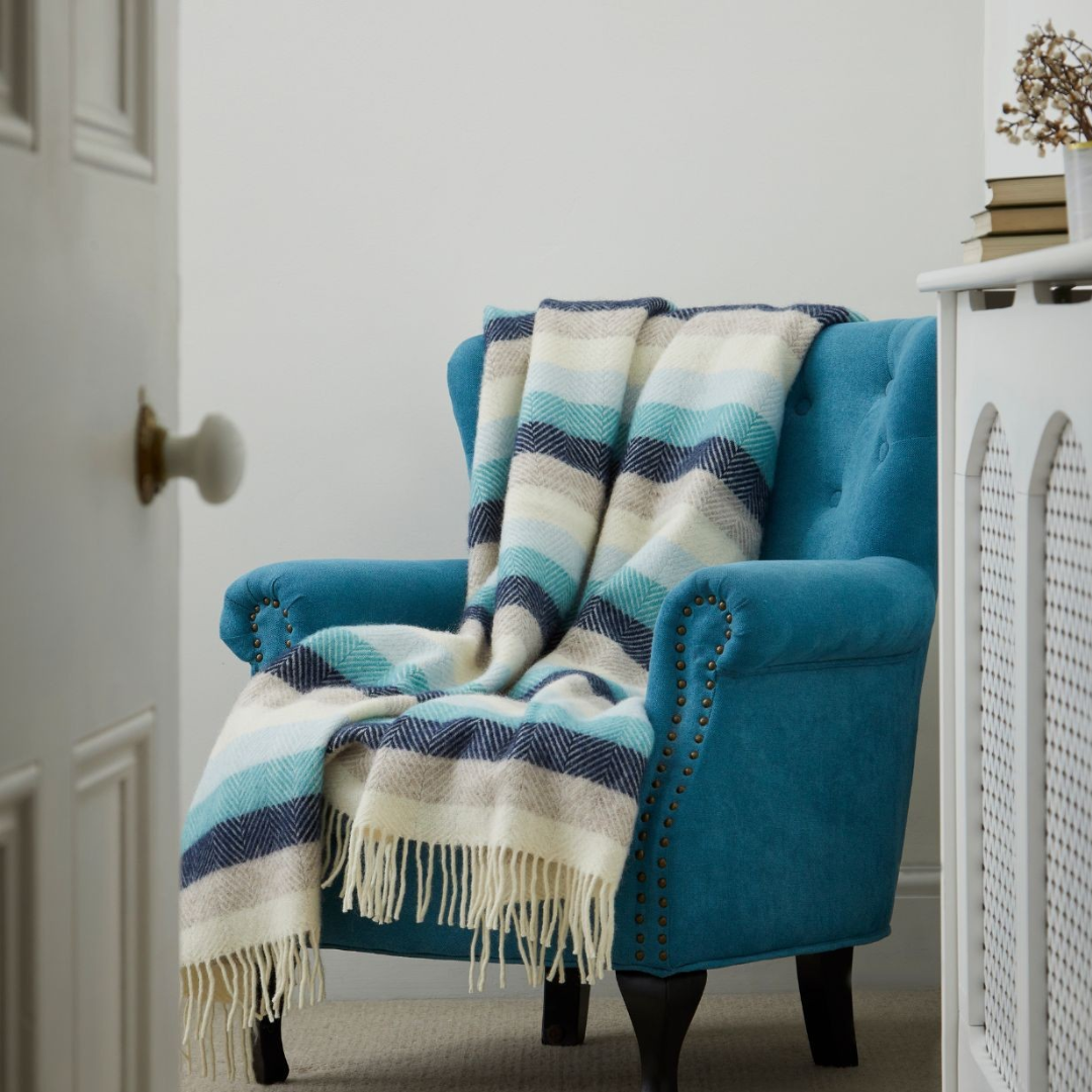Seashore Stripe Pure New Wool Throw
