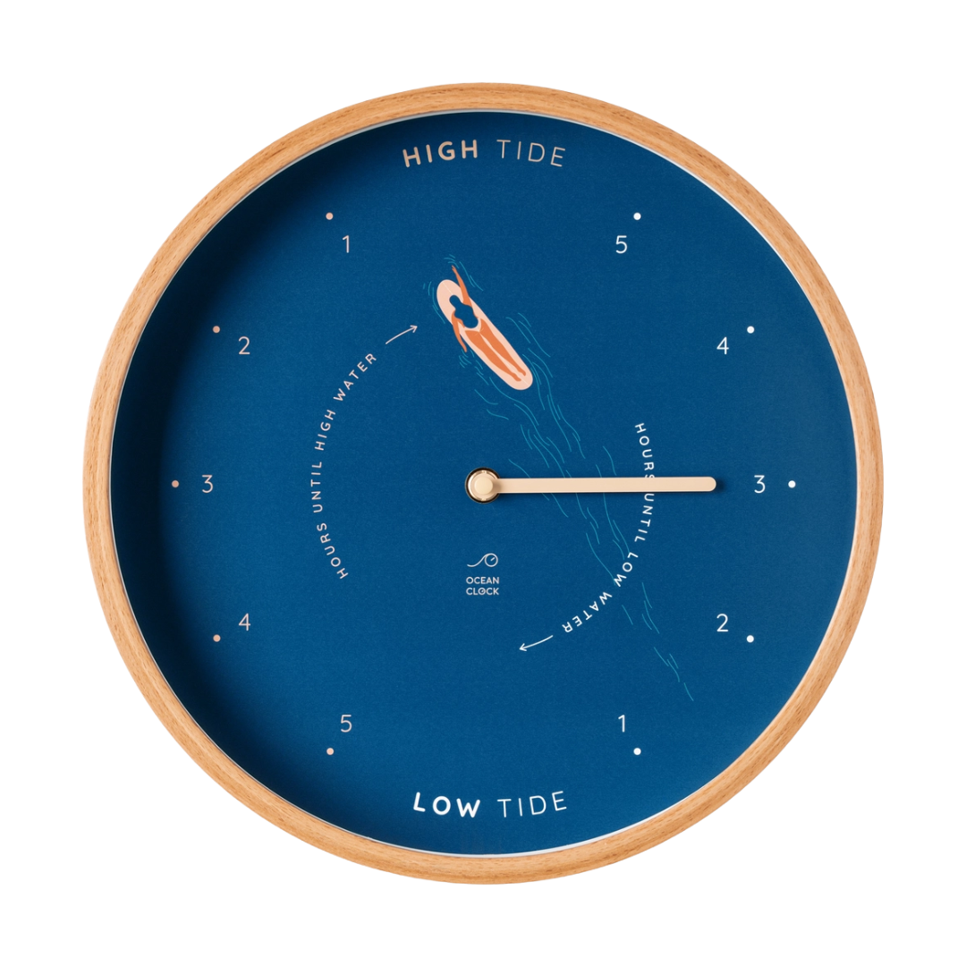 Wooden Tide Clock | Surf Summer Blue