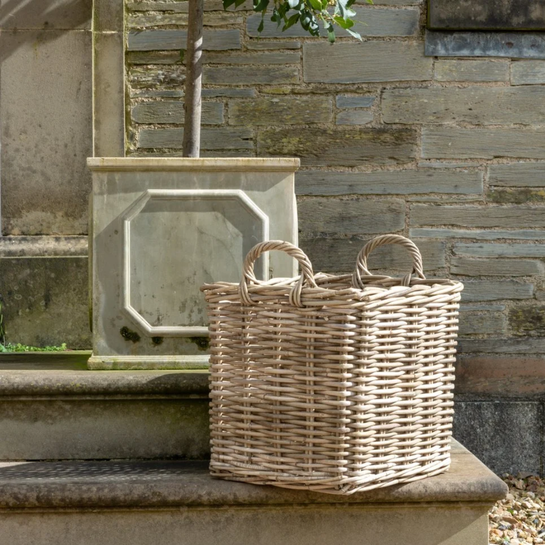 Square Kubu Rattan Log Basket | 3 sizes