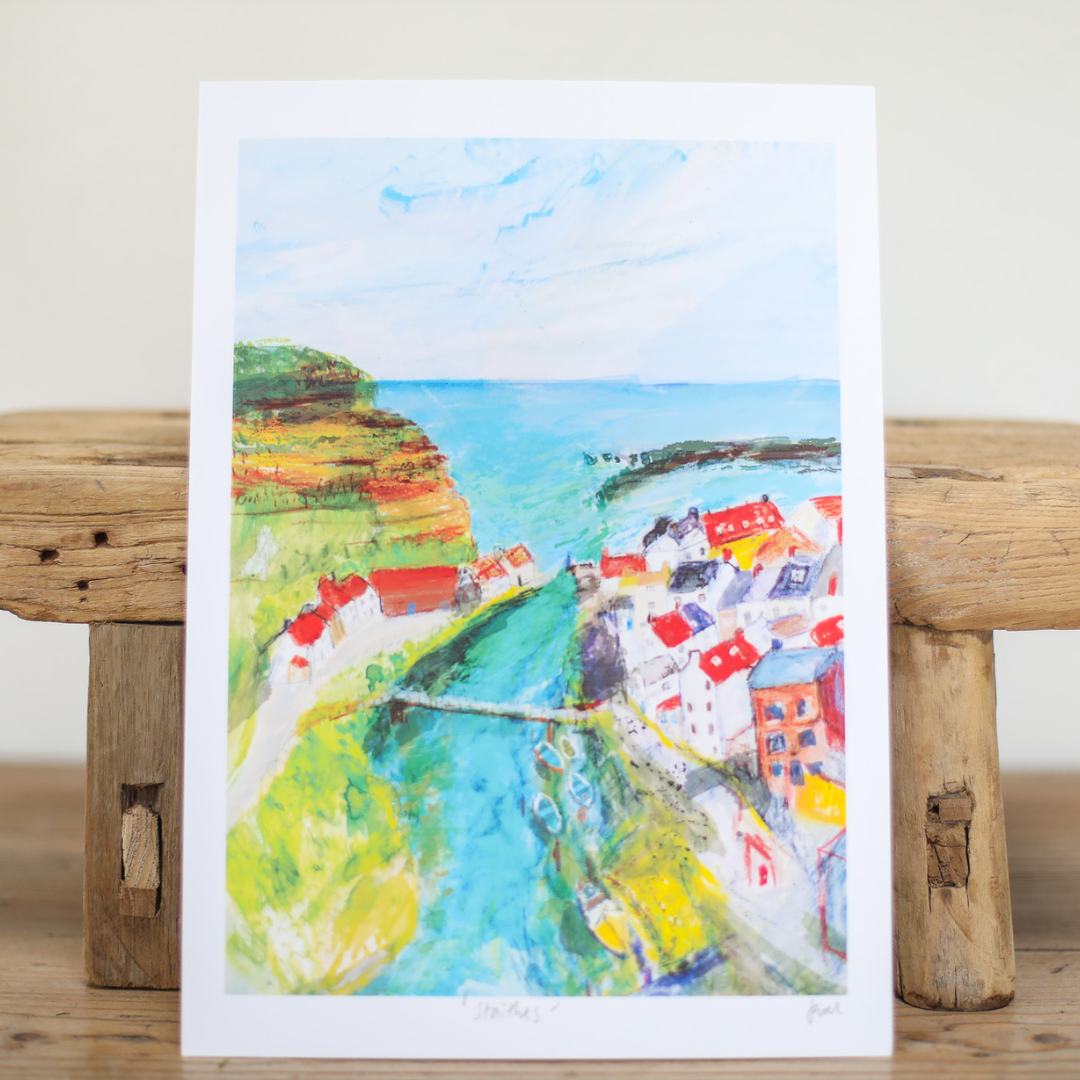 Staithes Sea View Art Print | By Jenny Hall