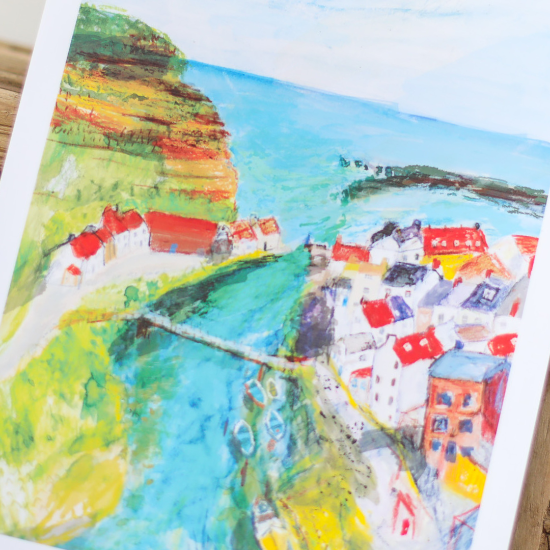 Staithes Sea View Art Print | By Jenny Hall