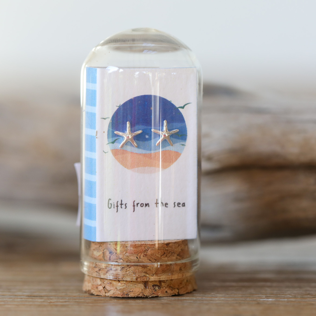 Sterling Silver Earrings in a Gift Bottle | Various Coastal Designs
