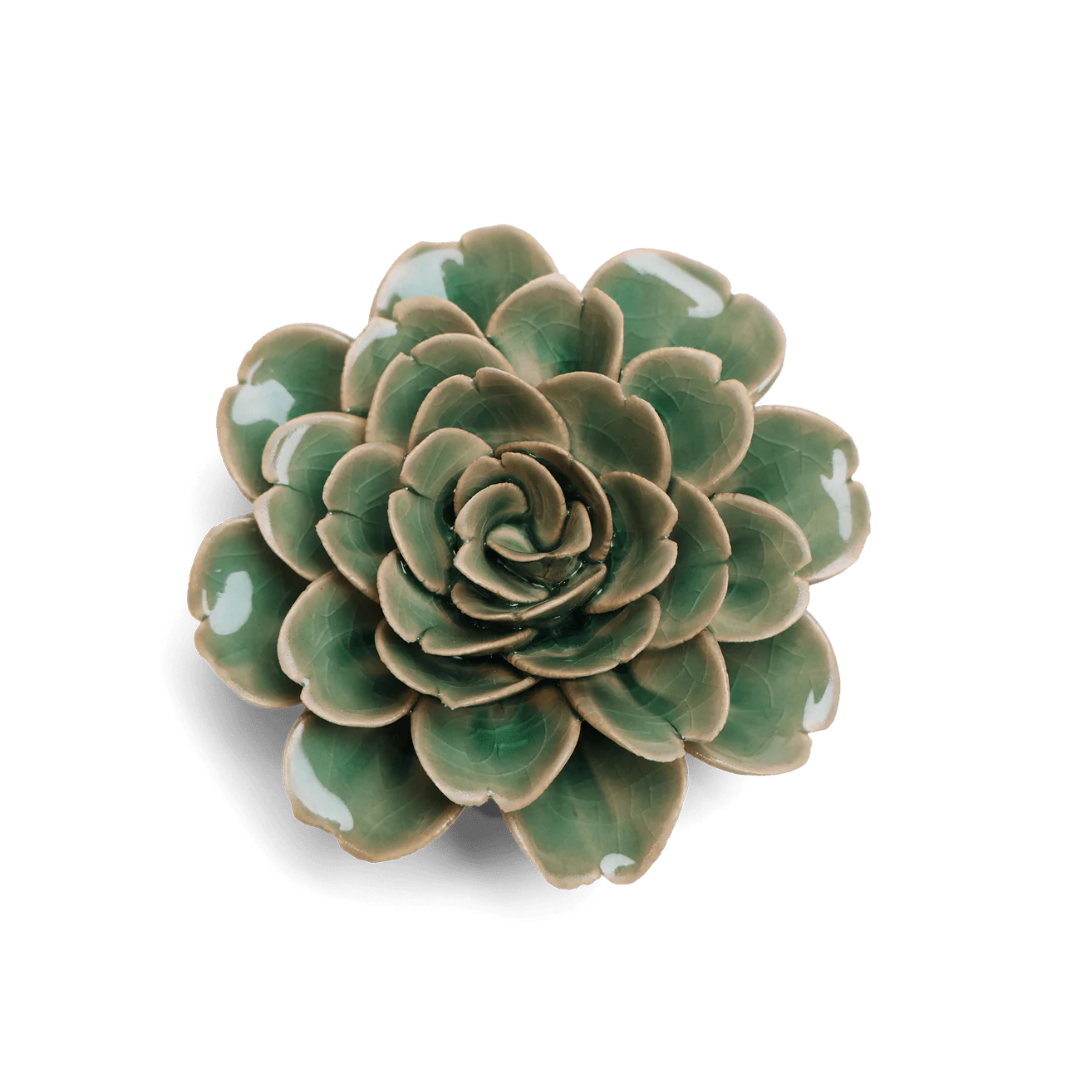 Ceramic Tea Rose | Olive Green