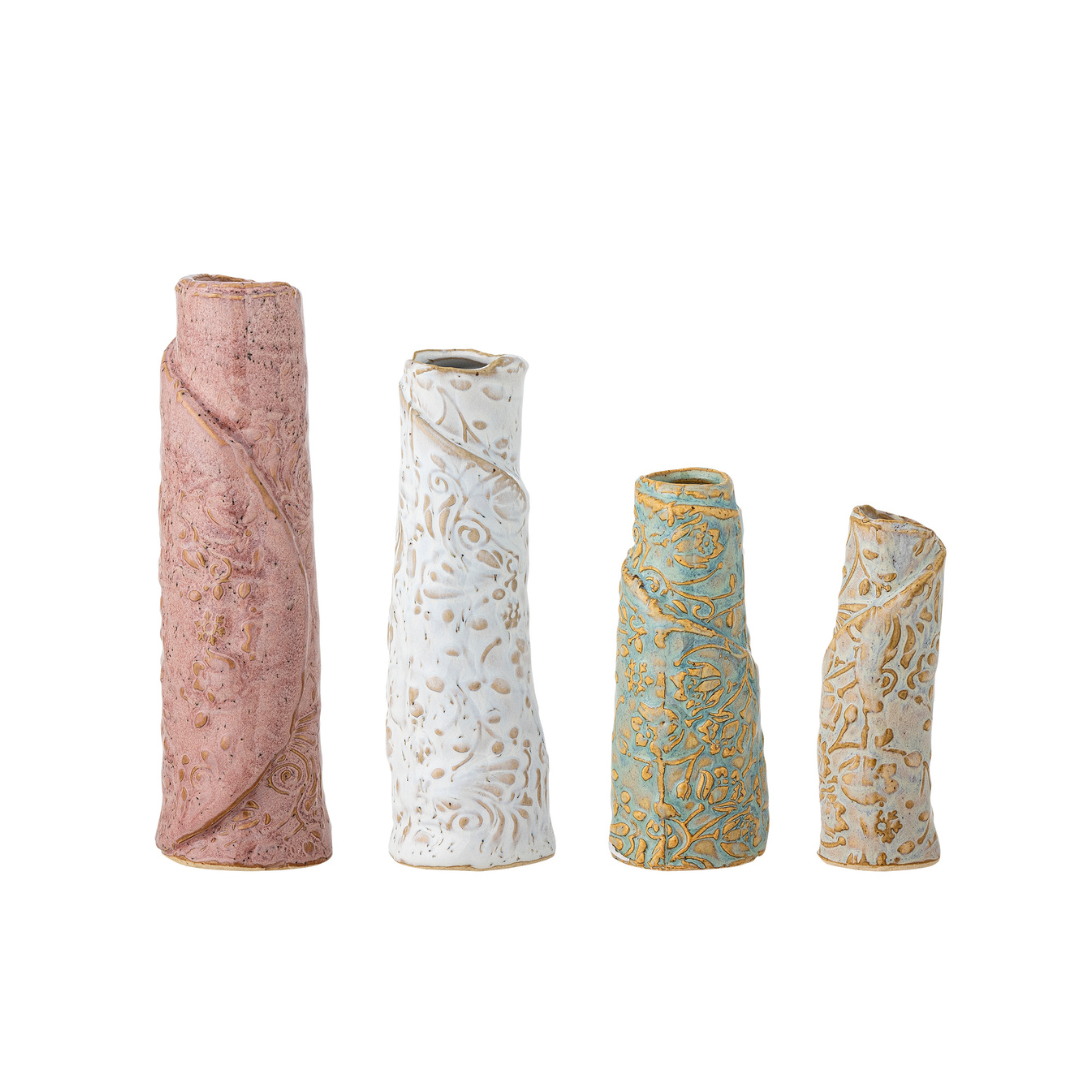 Embossed Temple Vases | Set of 4