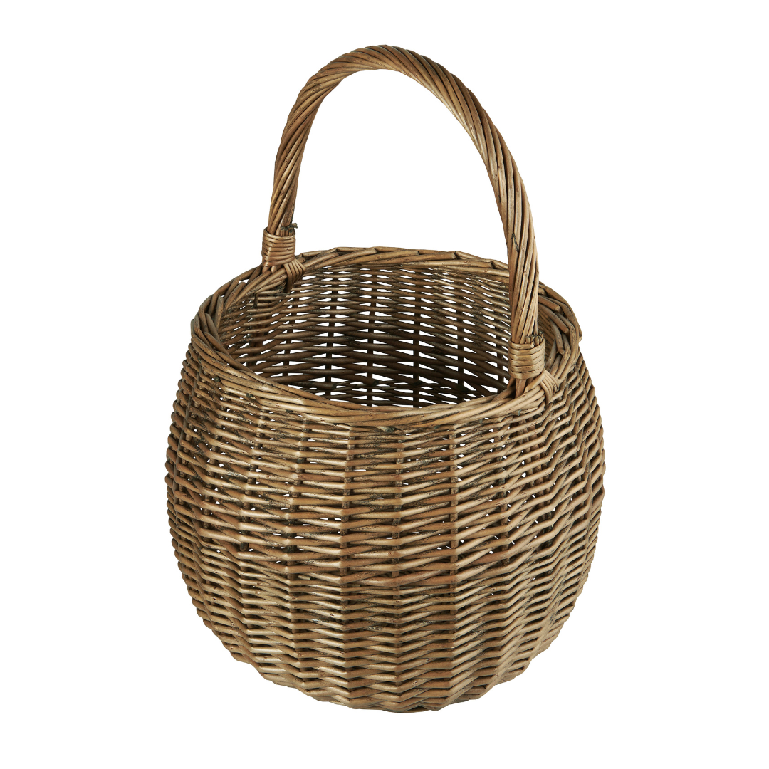 Round Willow Basket with Handle